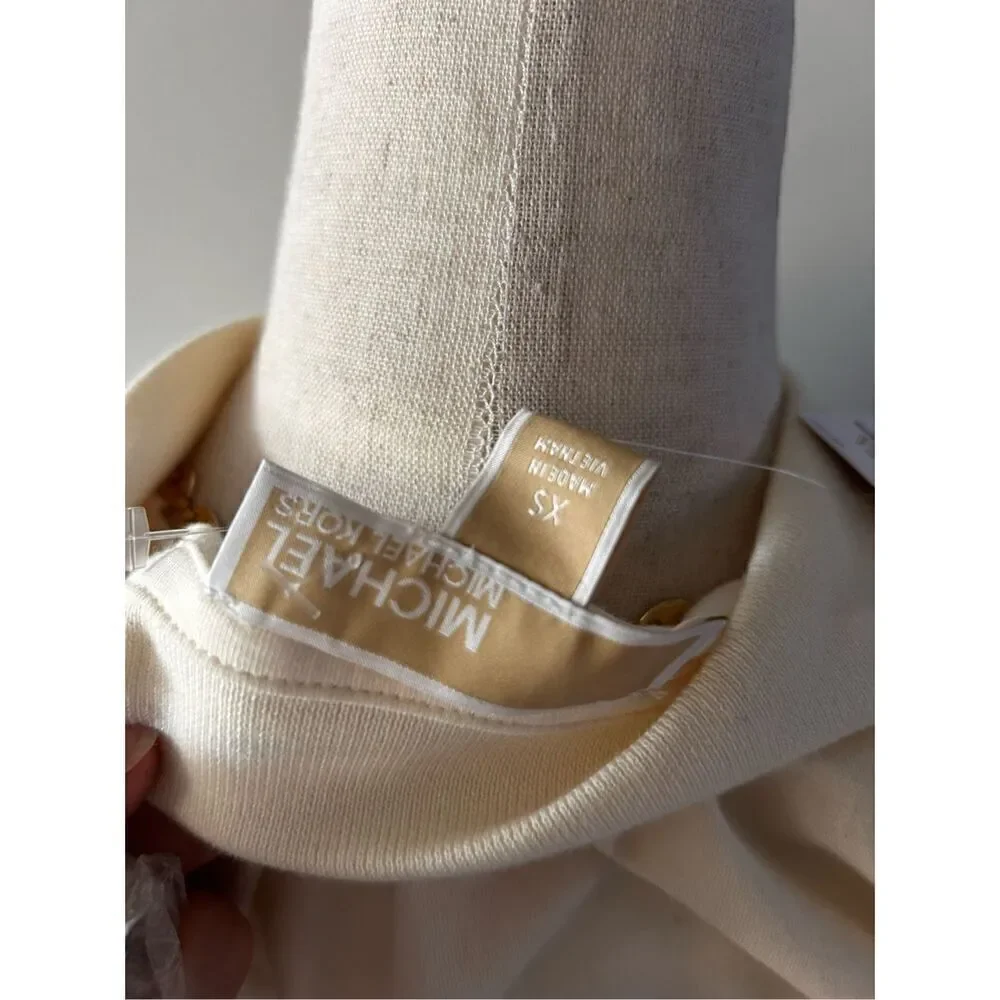 Michael Kors short sleeve tan/yellow small shirt size s